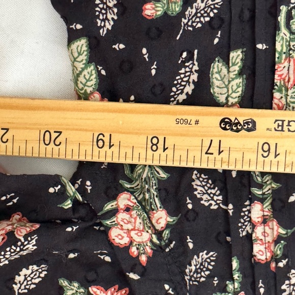 Pilcro Black Floral Bohemian Midi Dress w/ Lace Detail Sz M - Picture 11 of 15
